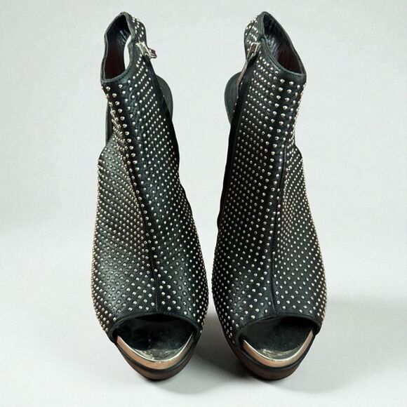 Gianmarco Lorenzi Studded Platform Peeptoe Heels - Picture 2 of 5